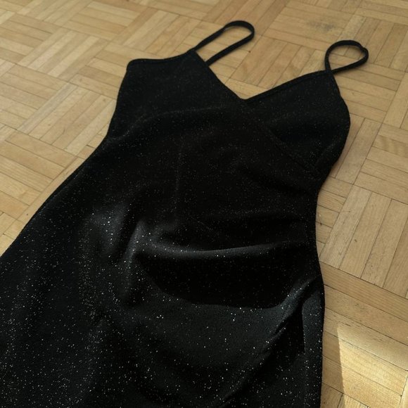 Poison Ivy Bodycon Shimmer Dress Black- Small - Picture 5 of 5